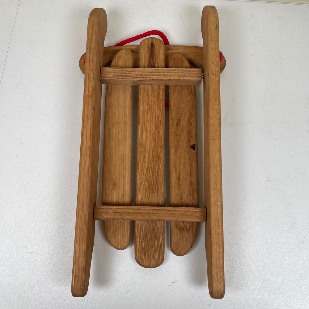 Vintage Handmade Wood Sled Christmas Holly Christmas Door Decor Farmhouse Rustic - Picture 5 of 9